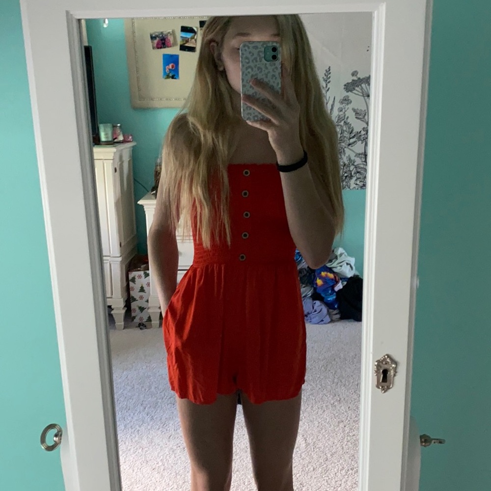 strapless beach coverup/ romper